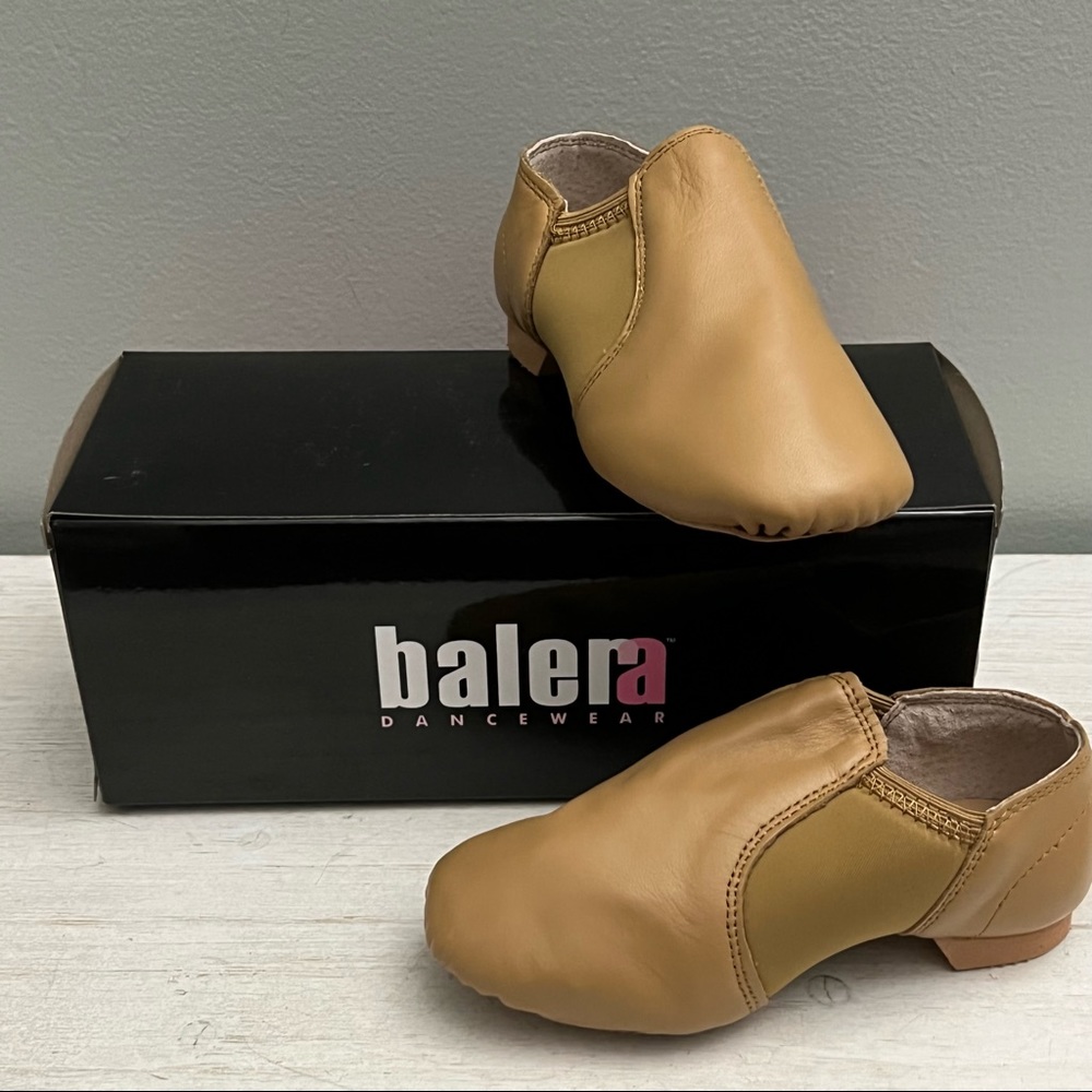 Balera Slip On Jazz Dance Shoe Caramel Size 12.5CM Brand New in Box